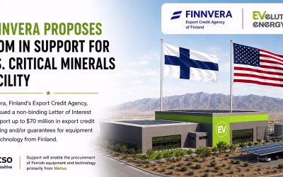 Evelution energy receives letter of interest from finnvera for up tous$70 million in export credit support for u.s. cobalt processing facility